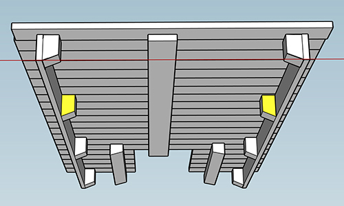 diagram showing position of center stud in skoolie roof deck